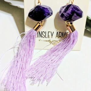 Kinsley Armelle Amethyst Geode Tassel Earrings